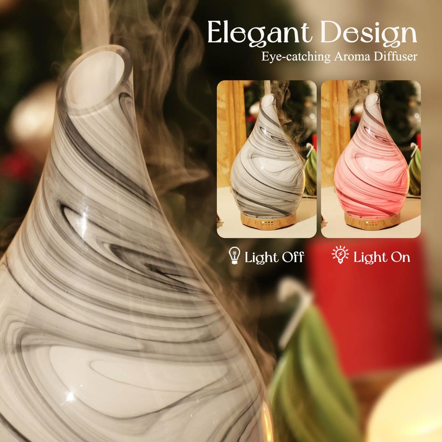 Porseme 280ml Glass Essential Oil Diffuser โ Color-Changing LED, Auto-Off, 7h Runtime
