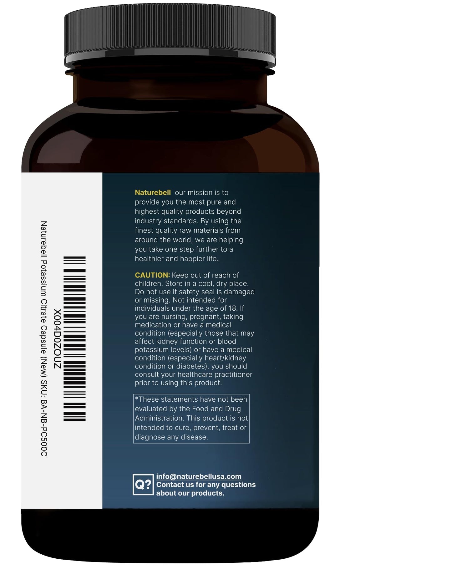 Potassium Citrate 99mg โ 500 Caps | Chelated, Non-GMO