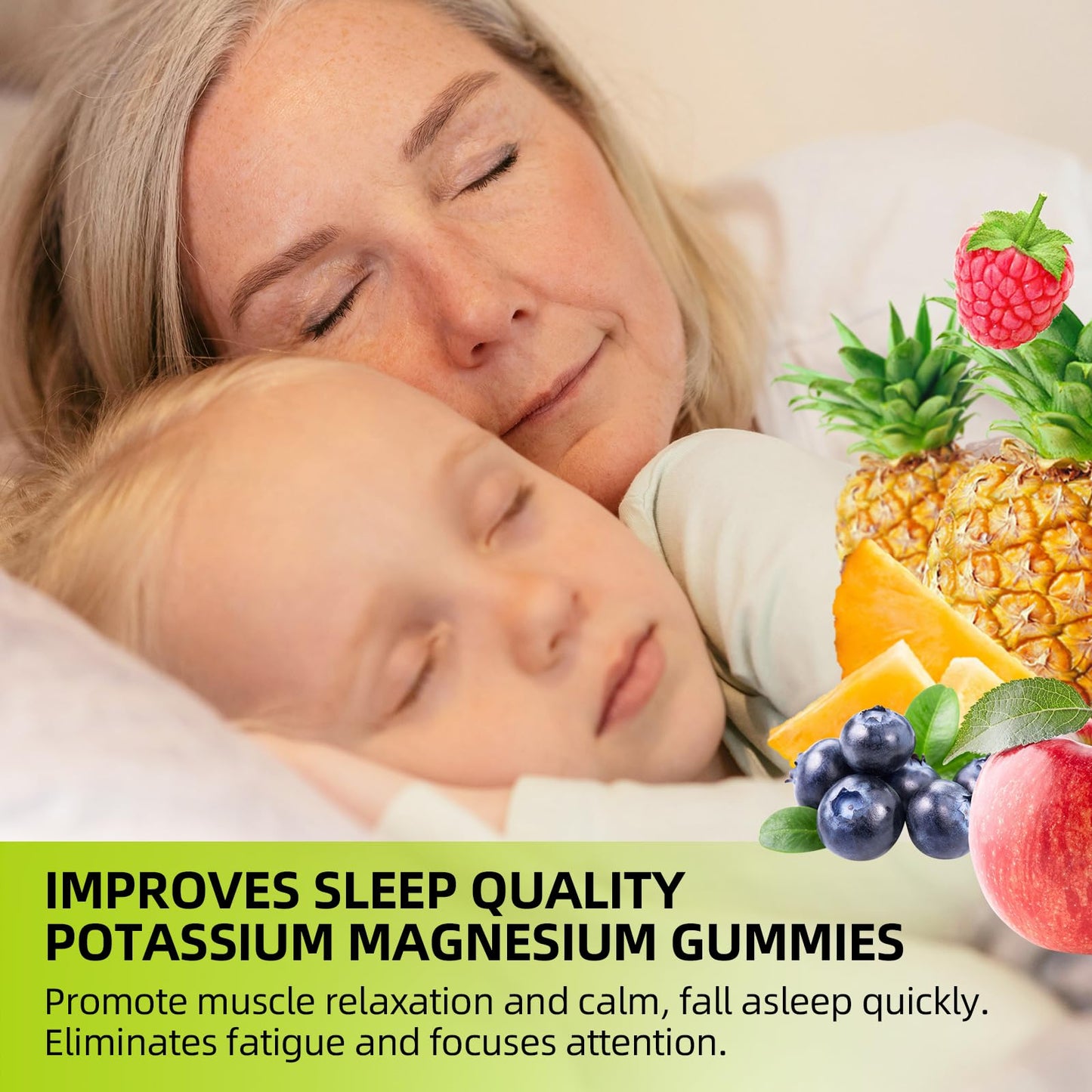 Potassium Magnesium Supplement Gummies โ High Absorption Magnesium Glycinate, Sugar-Free & Vegan, 60 Count