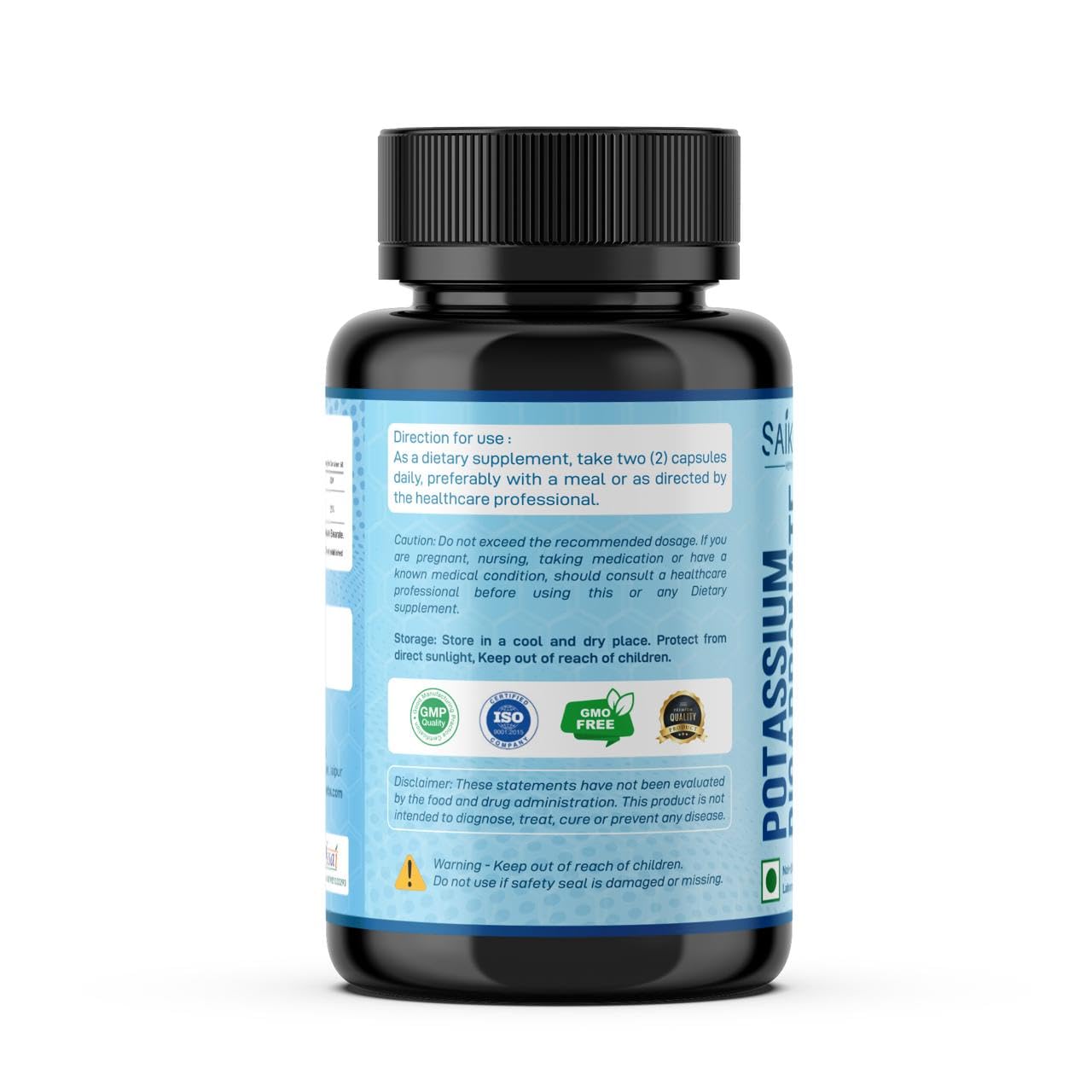 Potassium Supplement 1020mg โ High Absorption, 120 Capsules