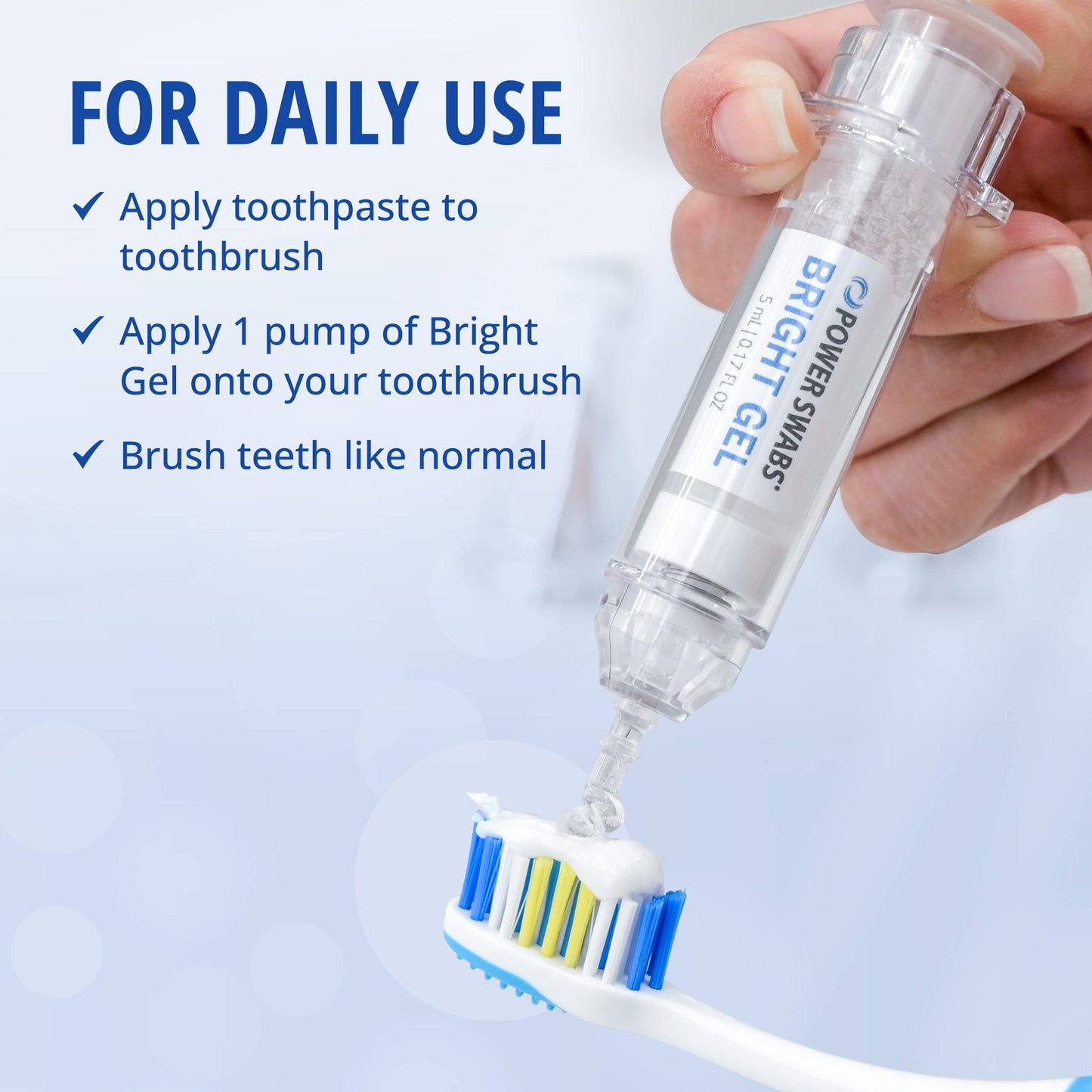 Power Swabs Bright Gel โ Dentist Formulated Teeth Whitening Gel (0.17 Fl Oz)