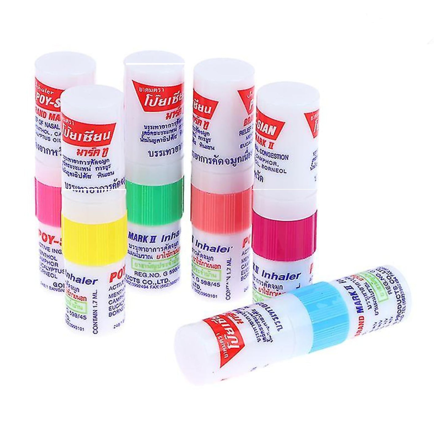 POY-SIAN Mark II Menthol Aromatherapy Nasal Inhaler β Pack of 6 | Natural Herbal Relief