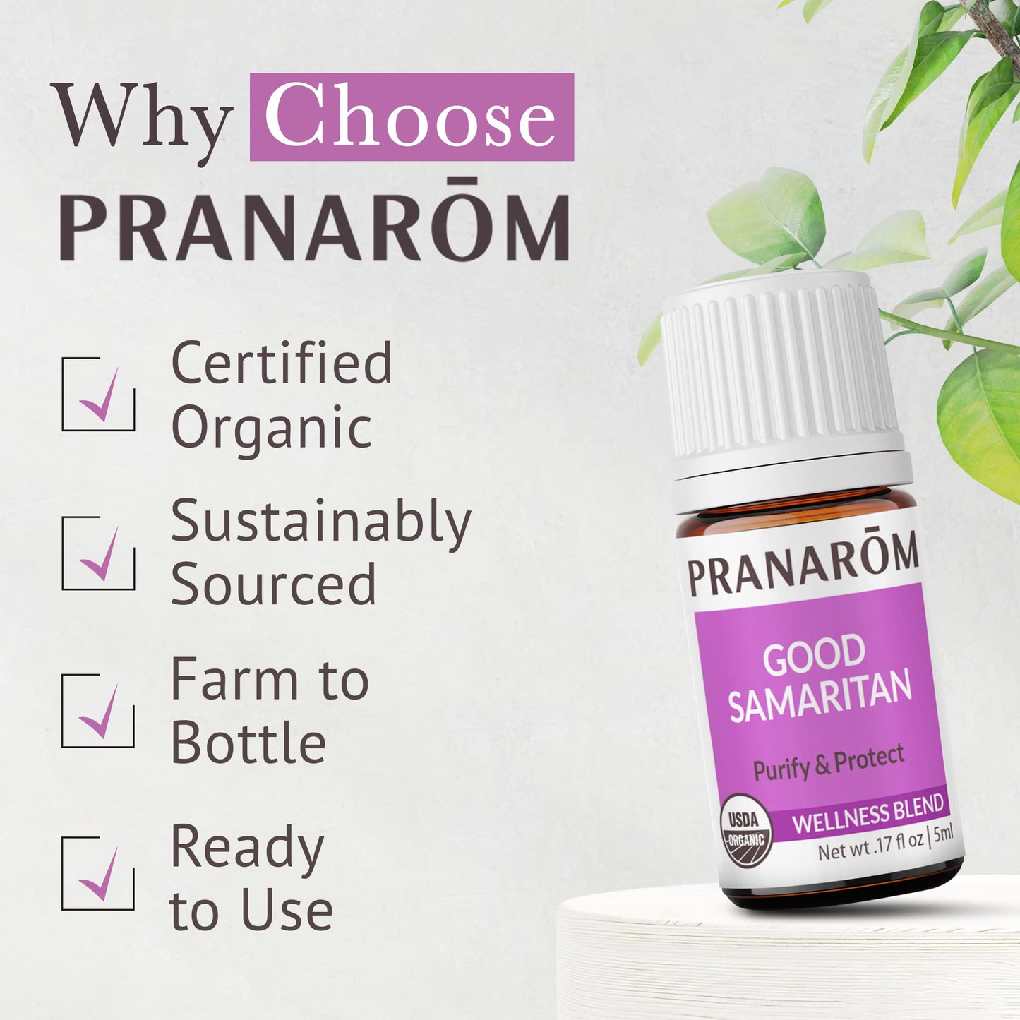 Pranarom Good Samaritan Essential Oil Blend (5ml) โ USDA & ECOCERT Certified Organic