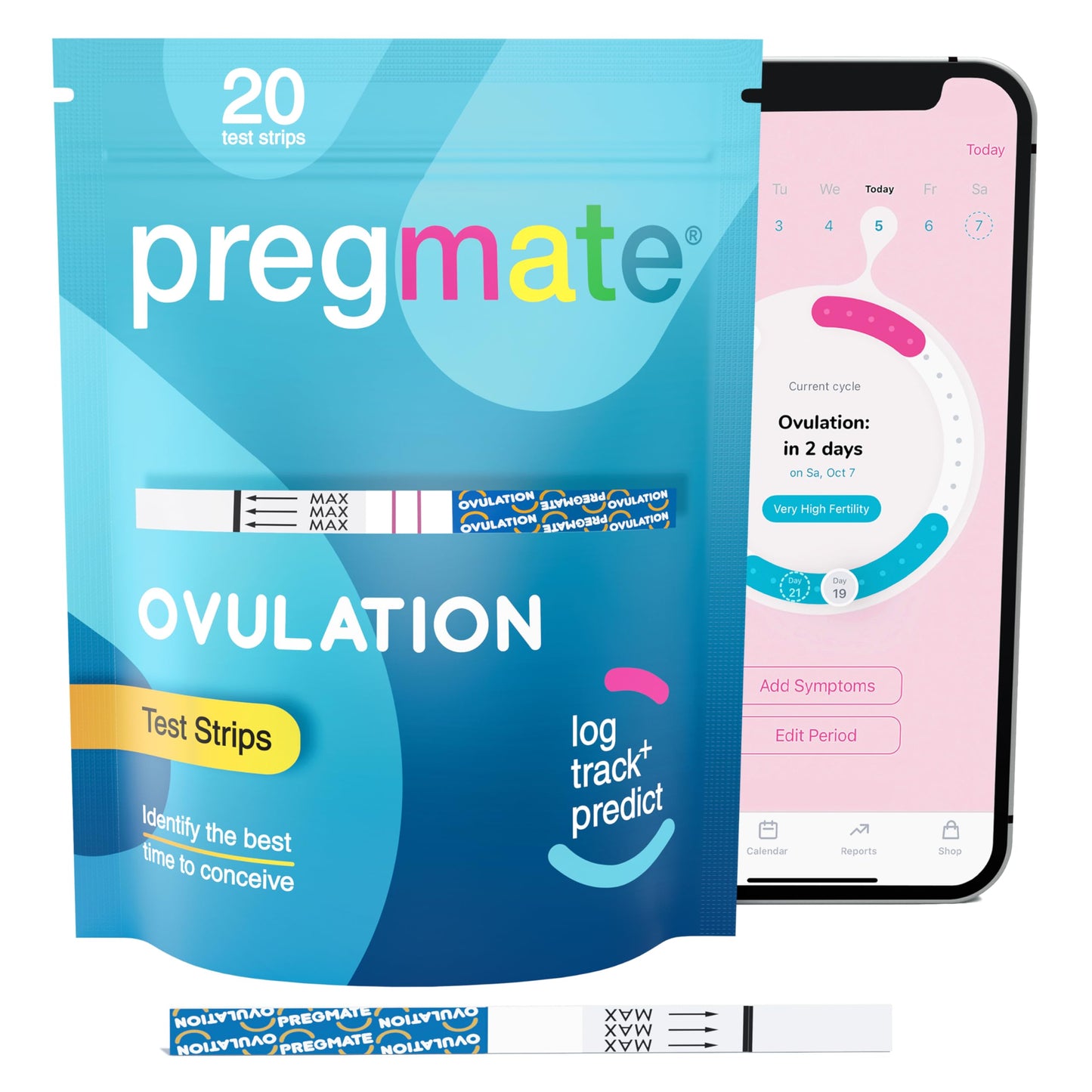 Pregmate 20 Ovulation Test Strips Predictor Kit (20 Count) โ Accurate Ovulation Tests & LH Surge Predictor
