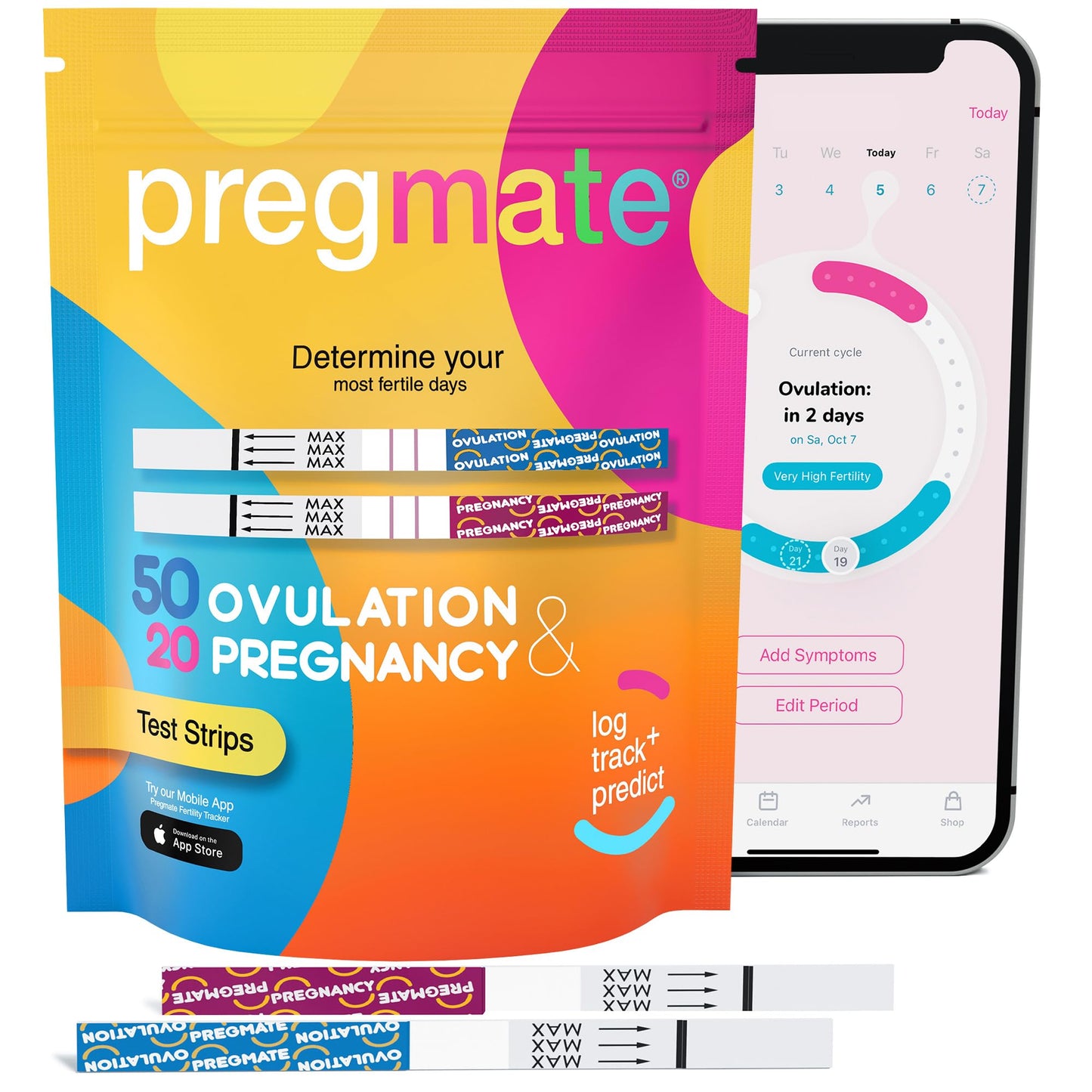 Pregmate 50 Ovulation & 20 Pregnancy Test Strips โ Accurate LH Surge