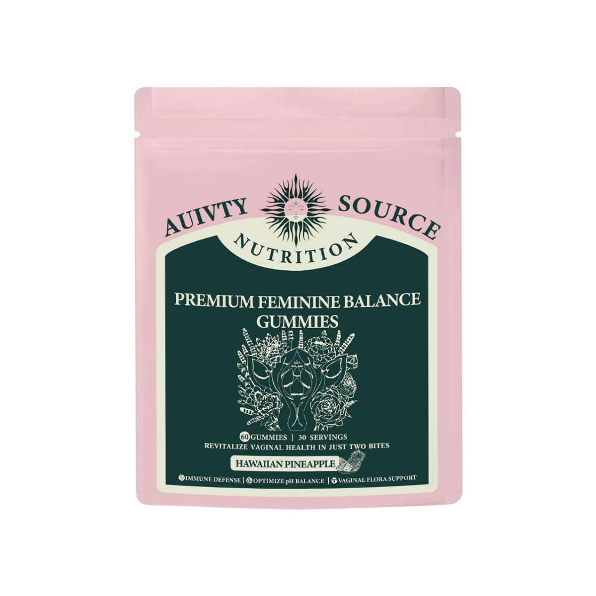 Premium Feminine Balance Gummies for Women โ Vaginal Probiotics, pH Balance, 120 Count โ Vital Source
