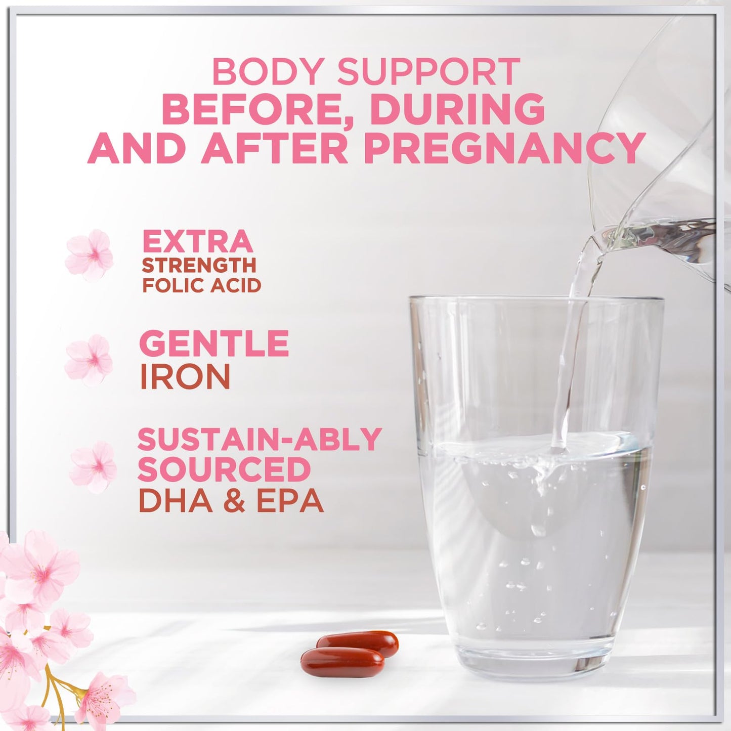 Prenatal Vitamins with Folic Acid & DHA โ 120 Softgels