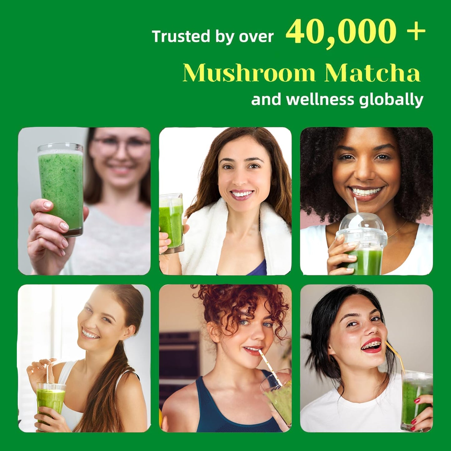 Mushroom Matcha Adaptogenic Blend โ 7 Mushrooms + Ceremonial Grade Matcha, 45 Servings