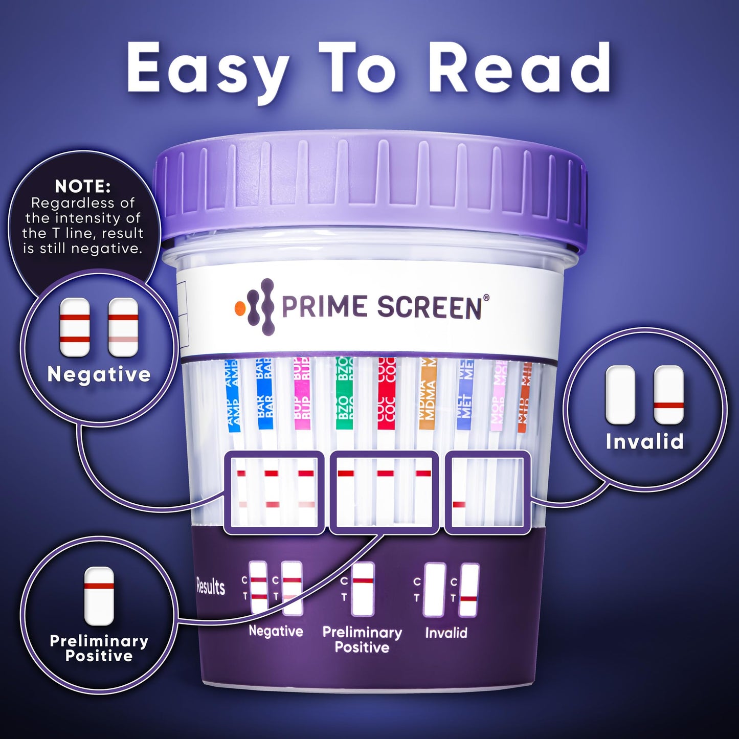 Prime Screen 16-Panel Urine Drug Test Compact Cup Kit (AMP,BAR,BUP,BZO,COC,mAMP,MDMA,MOP/OPI,MTD,OXY,PCP,THC,ETG,FTY,TRA,K2) โ CDOA-9165EFTK