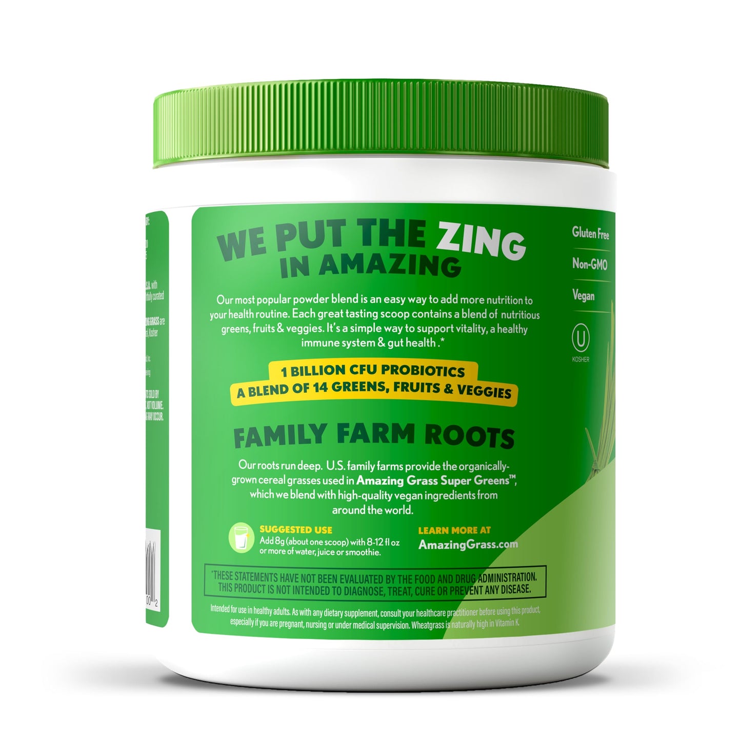 Amazing Grass Greens Blend Superfood โ Organic Greens Powder with Spirulina & Probiotics