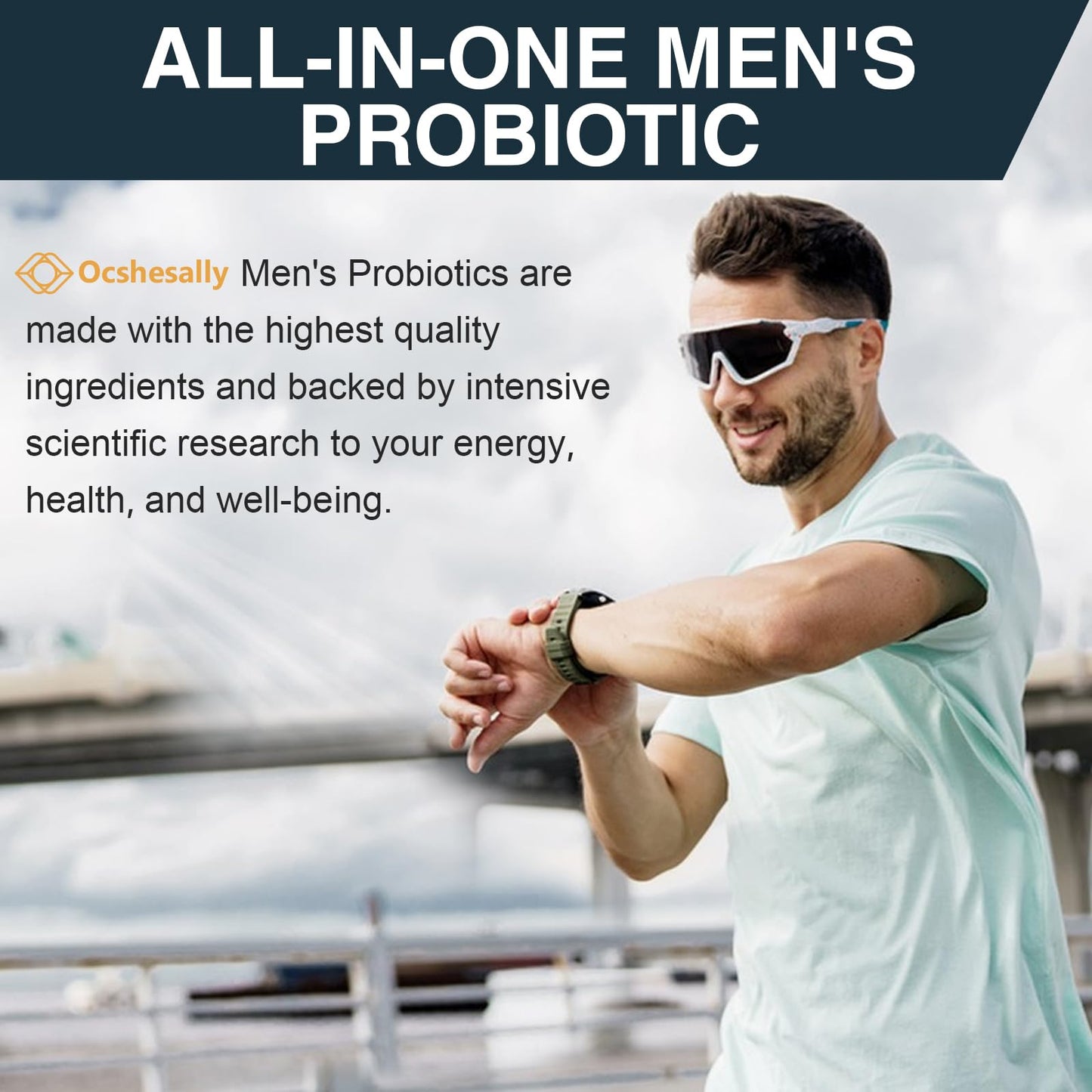Probiotics for Men โ 500B CFUs, 12 Strains, Turmeric & Cranberry, 60 Capsules