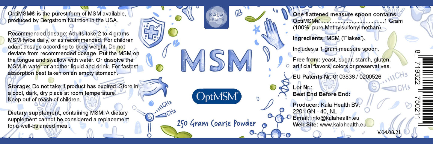 Procapsin OptiMSM - Pure MSM Powder 250g - Organic, Gluten Free, Non-GMO