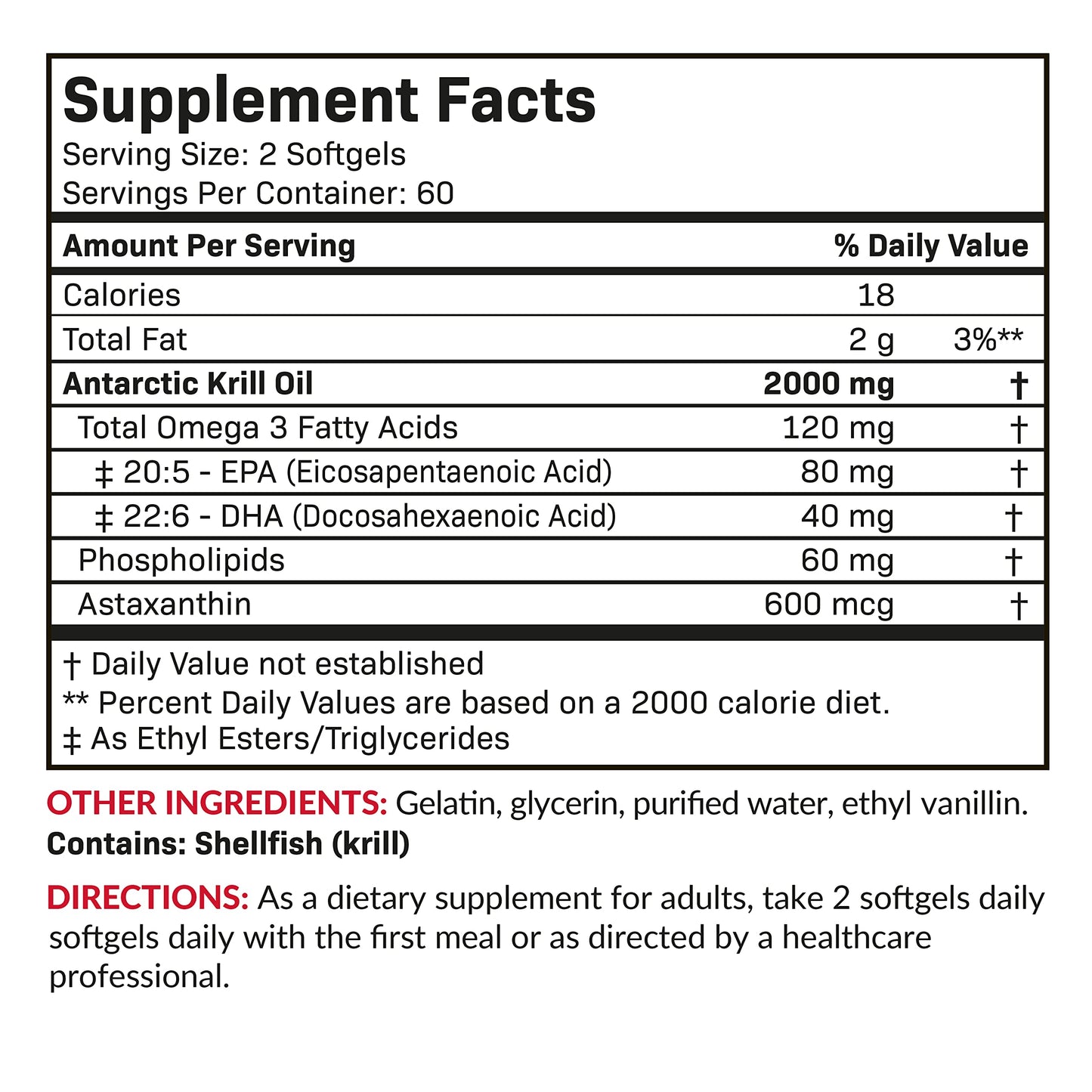 Futurebiotics Antarctic Krill Oil 2000mg with Astaxanthin โ 120 Softgels | Lab-Tested, Non-GMO