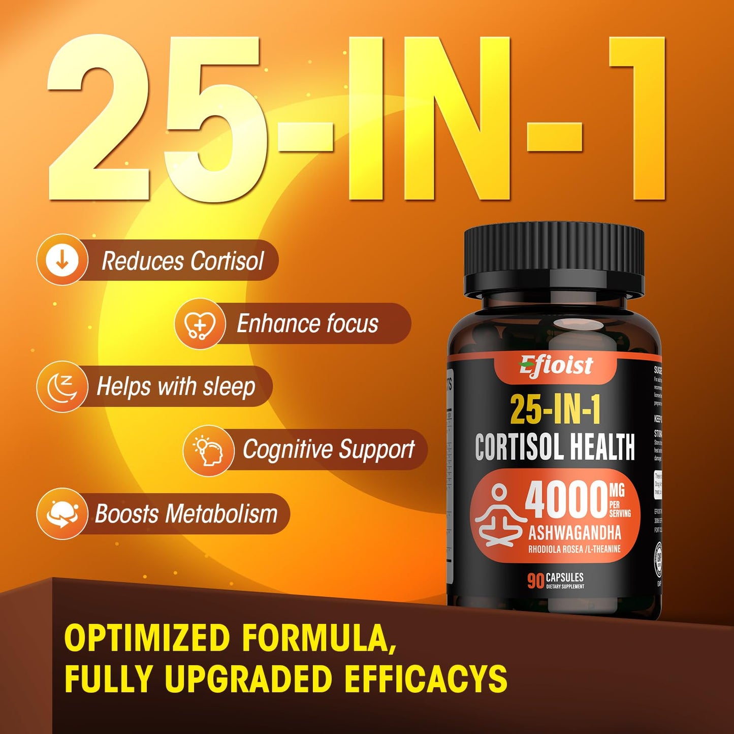 Cortisol Supplement for Women โ 25-in-1 Reducer | 90 Capsules