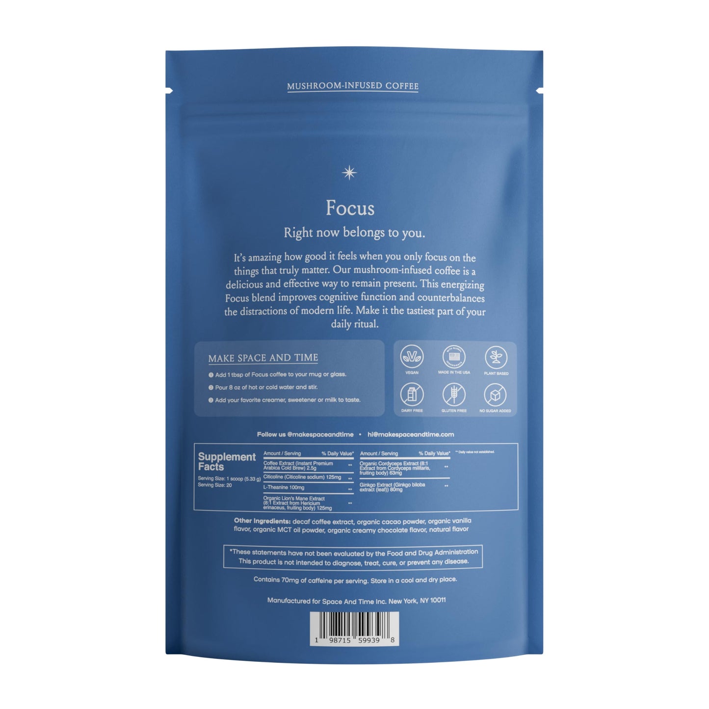Mushroom Coffee โ 20 Cups of Focus, Clean Energy | Lion's Mane, Cordyceps & L-Theanine