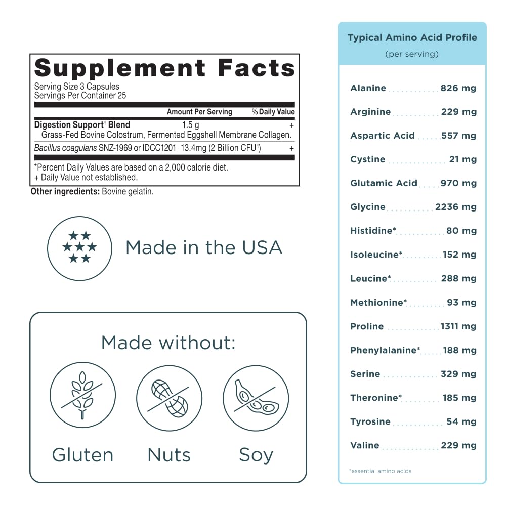Ancient Nutrition Colostrum Superfood + Collagen โ Grass-Fed Bovine Colostrum & Fermented Eggshell Membrane, 75 Count