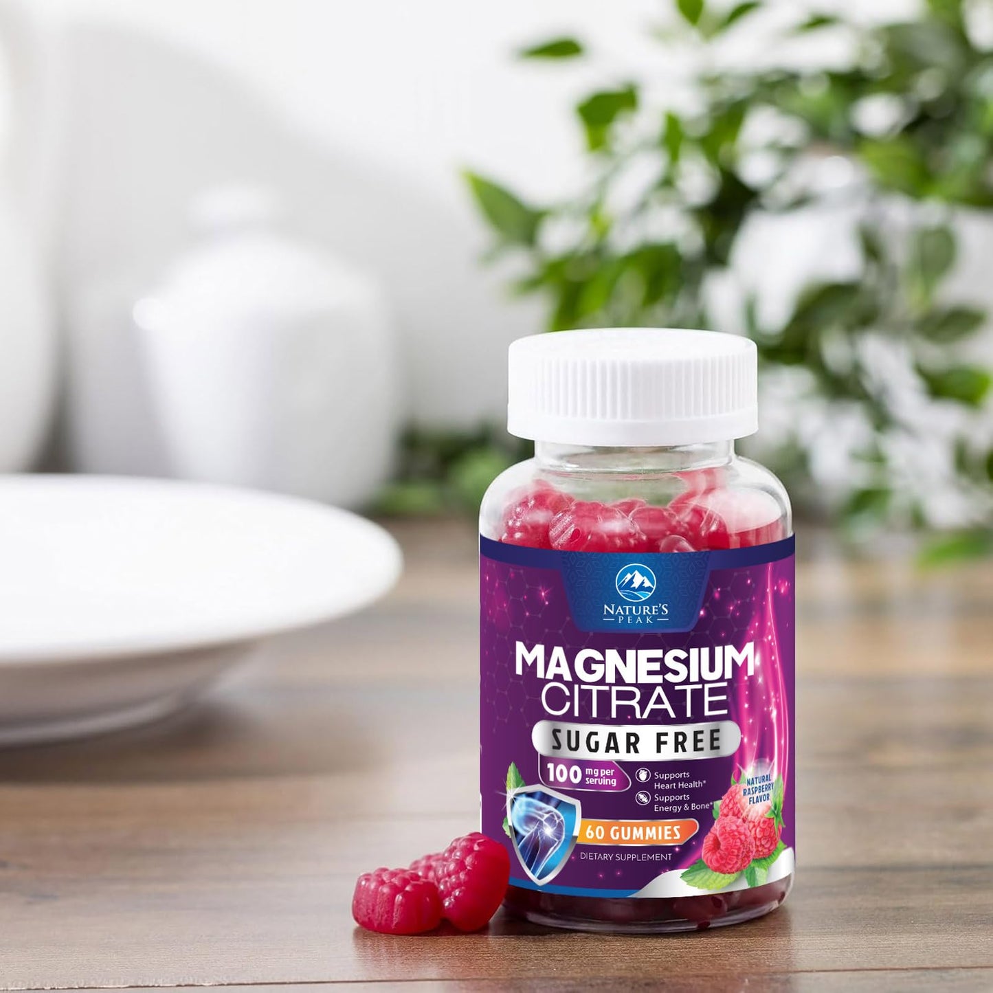 Magnesium Citrate Gummies Sugar-Free โ High Absorption, 60 Gummies | Sleep, Heart & Bones Support