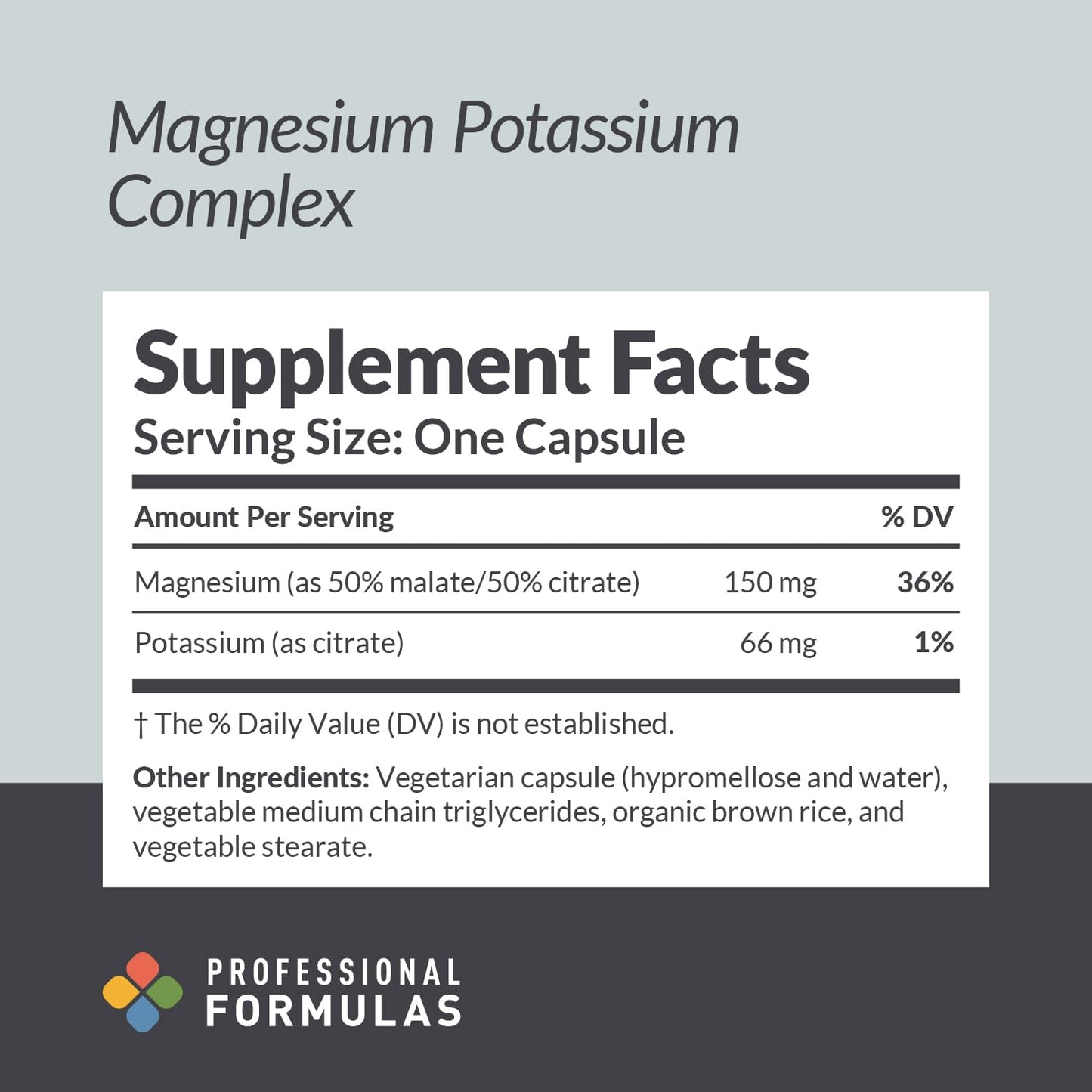 Magnesium Potassium Complex โ Highly Absorbable Mg (Malate & Citrate) โ 90 Capsules