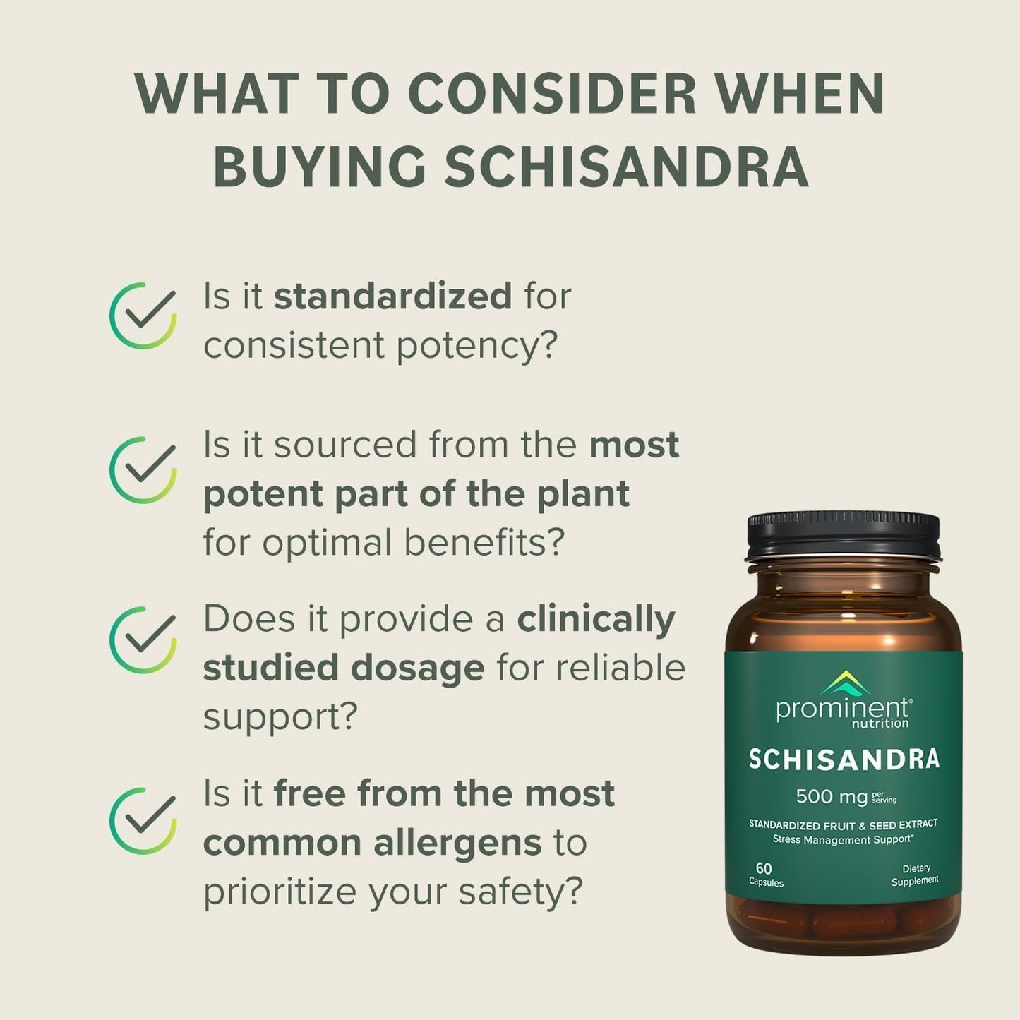 Prominent Nutrition Schisandra Berry Extract โ 500 mg, Stress Support, 60 Capsules