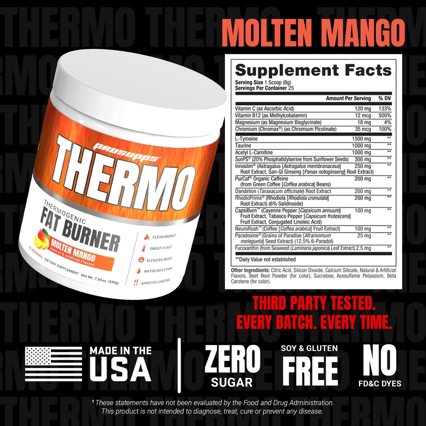 PROSUPPS Thermogenic Fat Burner Powder Molten Mango โ Metabolism & Energy Booster