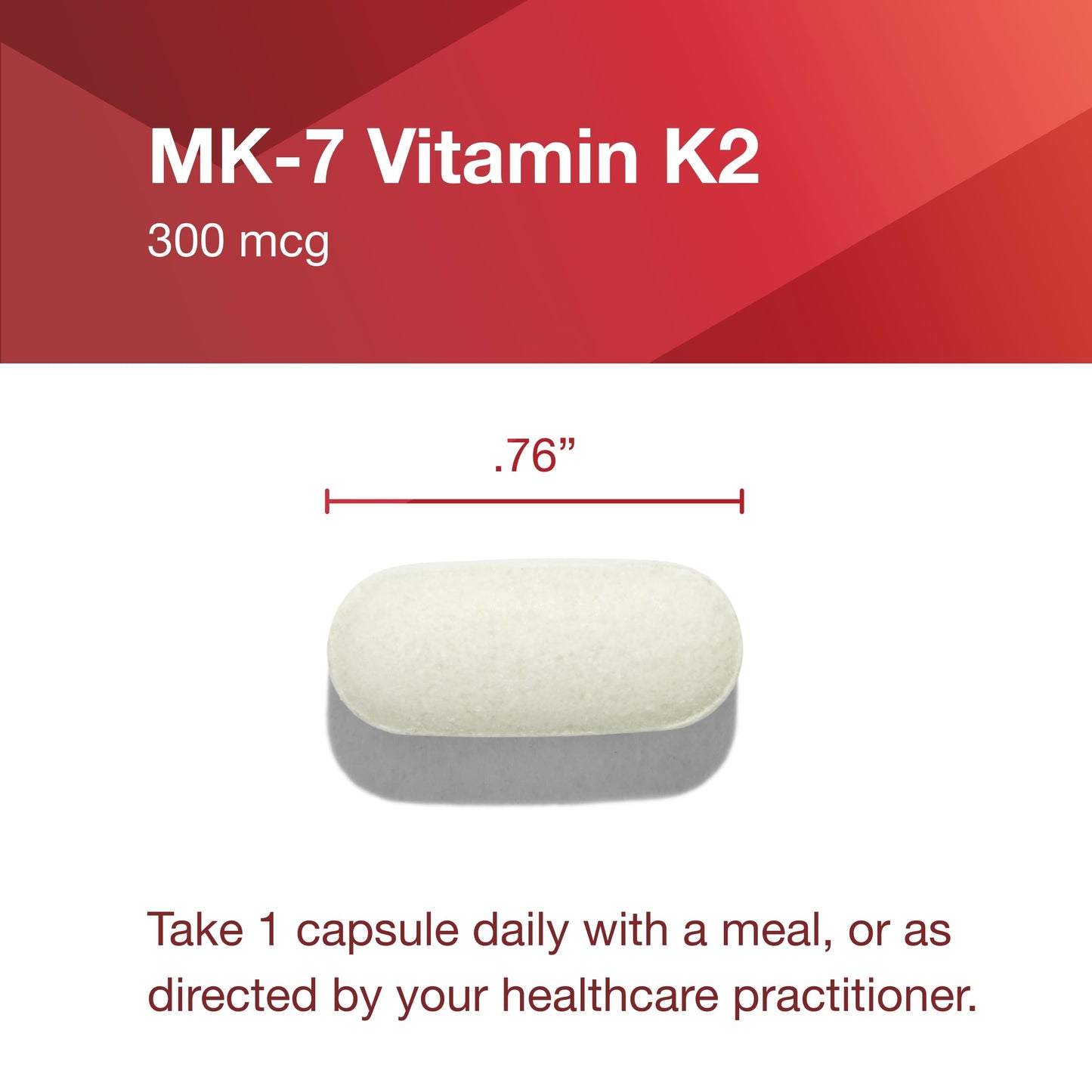 Protocol For Life Balance MK-7 Vitamin K2 300mcg - Extra Strength - 60 Veg Capsules (Non-GMO & Vegan)