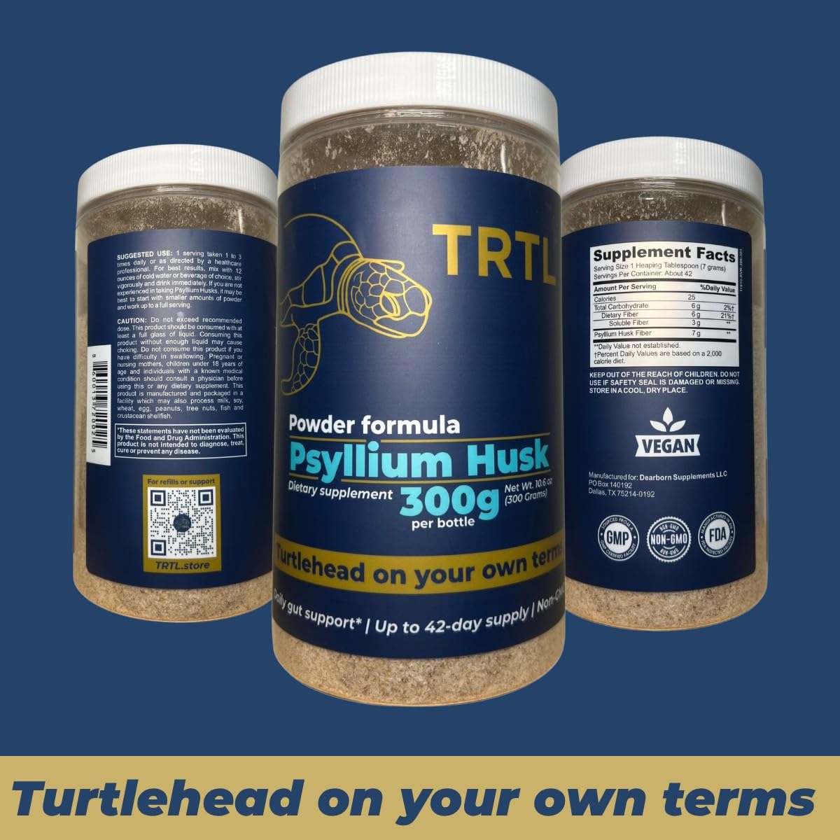 Psyllium Husk Powder โ Sugar-Free and Unflavored | 6g Fiber per Serving