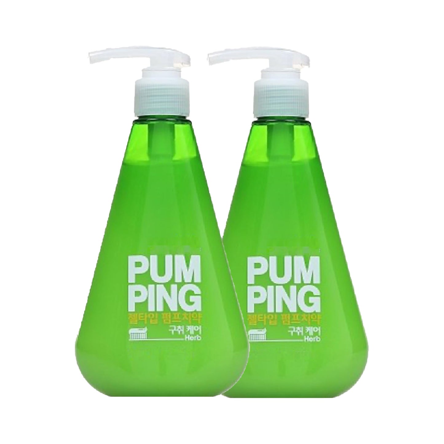 Pumping Toothpaste Herb 10.05oz (285g) x 2 โ No-Squeeze Gel, Fresh Breath
