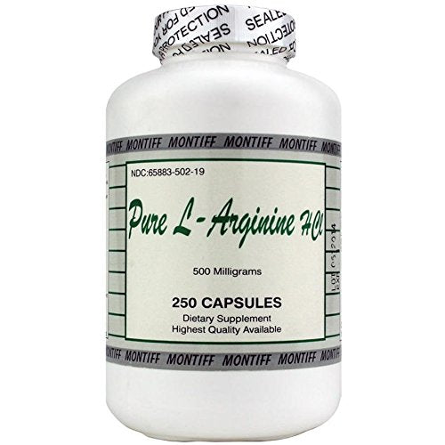 Pure L-Arginine HCl 500 mg โ 250 Capsules | Montiff
