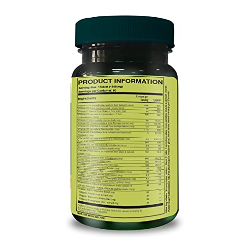 Pure Nutrition Whole Food Multivitamin for Men β 60 Tablets, One-A-Day, 24 Vitamins, 2 Months Supply