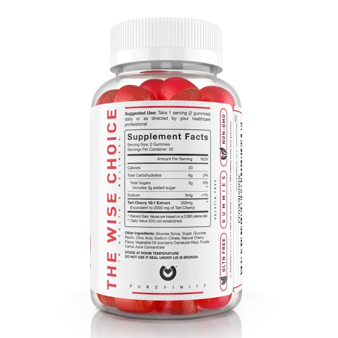 PUREFINITY Tart Cherry Gummies โ Uric Acid Flush & Joint Relief (60 Count)