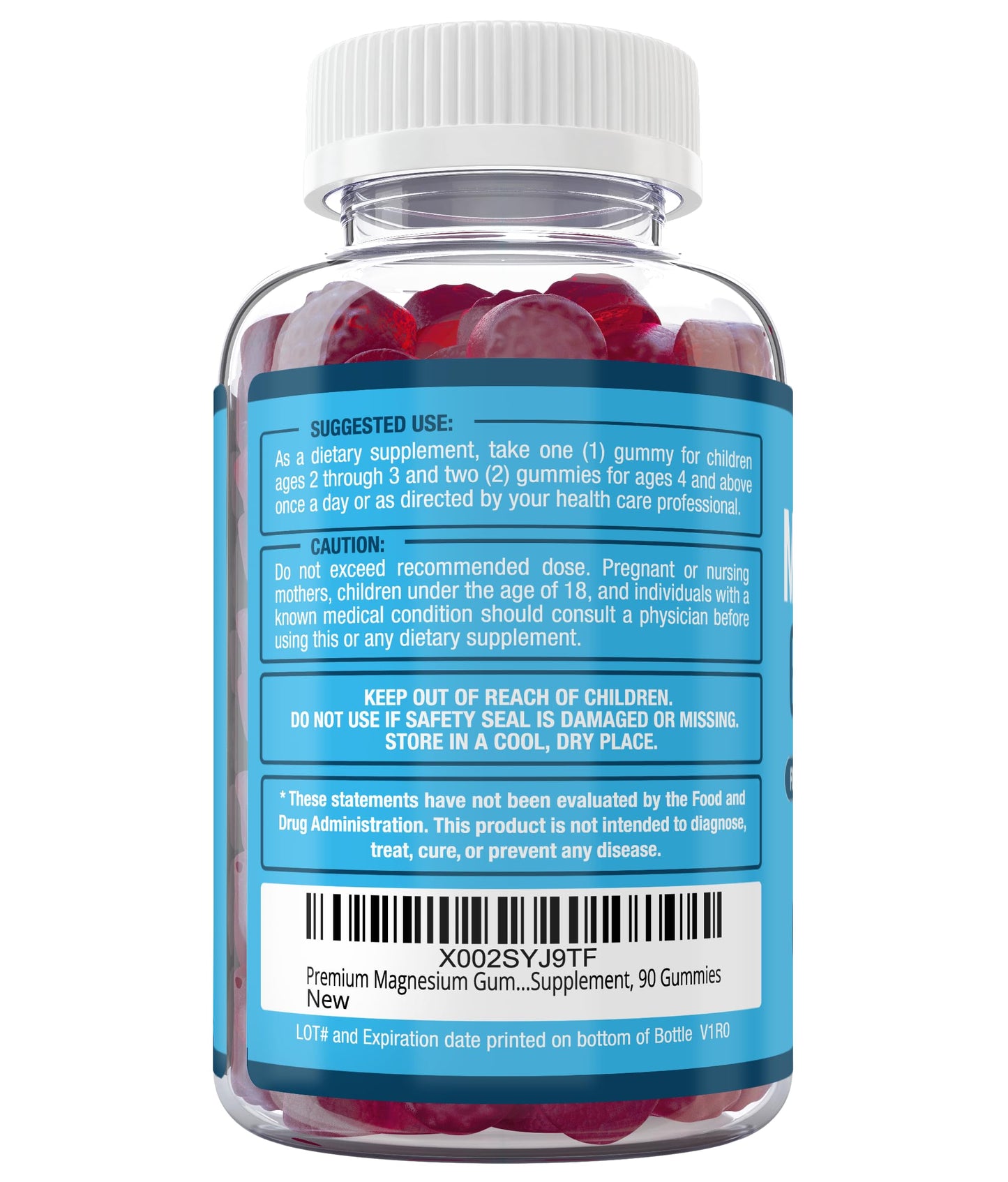 Magnesium Citrate Gummies โ Cherry (90 Gummies) | Sleep, Calm & Digestive Support | Gluten-Free & Vegan