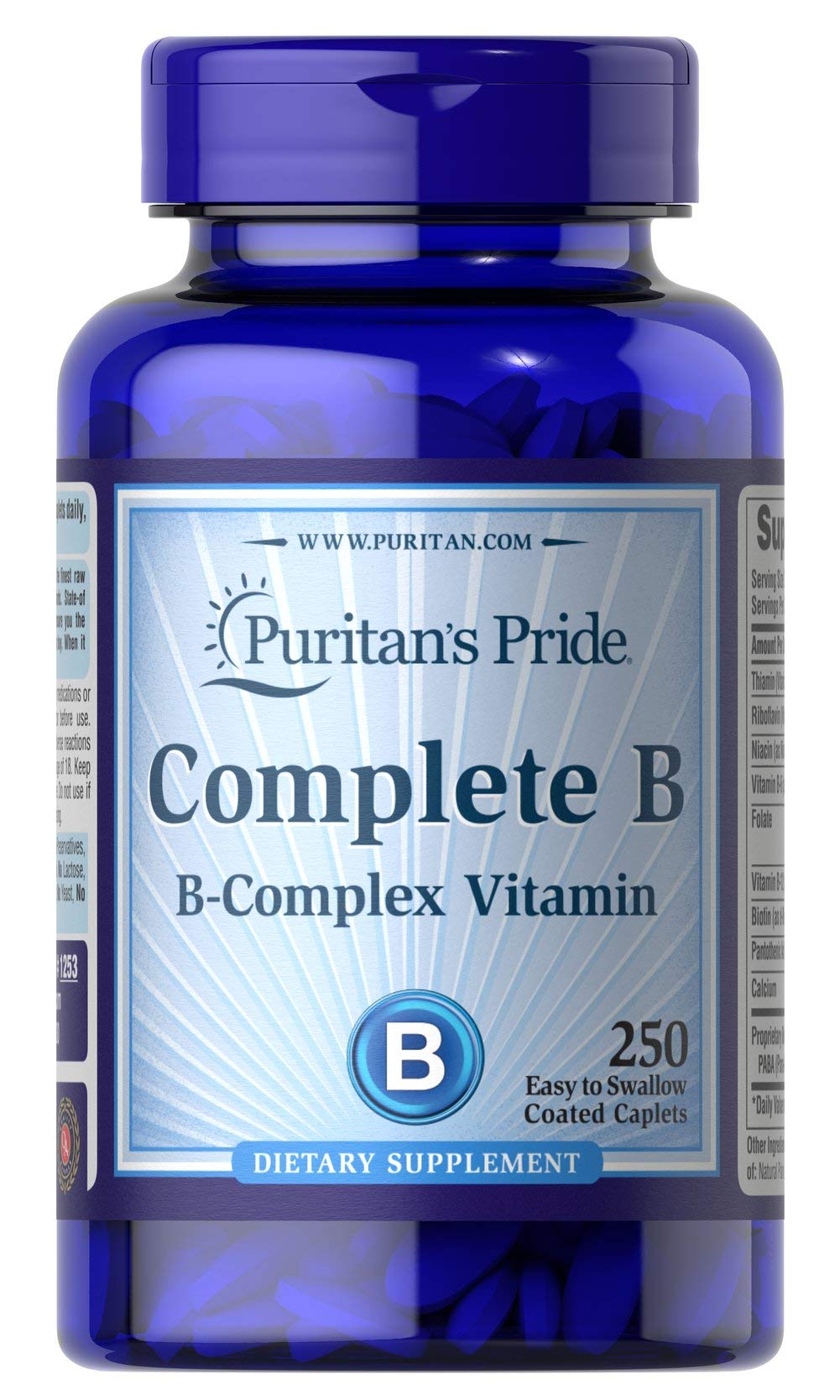 Puritan's Pride Complete B (Vitamin B Complex) โ 8 B Vitamins, Sodium-Free
