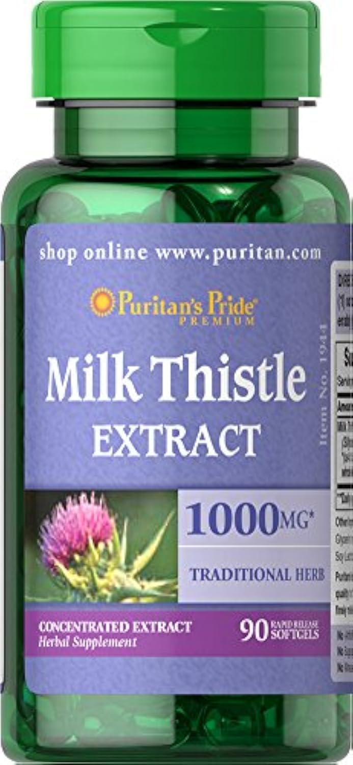 Puritan's Pride Milk Thistle 1000mg 4:1 Extract (Silymarin) โ 90 Count (Discontinued)