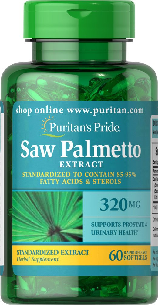 Puritan's Pride Saw Palmetto 320 mg โ 60 Softgels | Prostate & Urinary Support