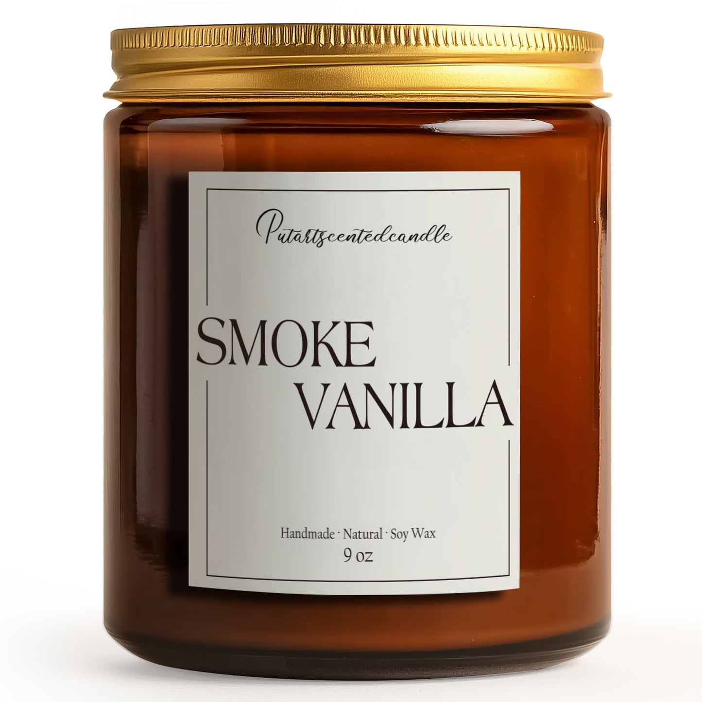 Putart Somke Vanilla Scented Candle โ 9oz Natural Soy Wax, Aromatherapy & Stress Relief