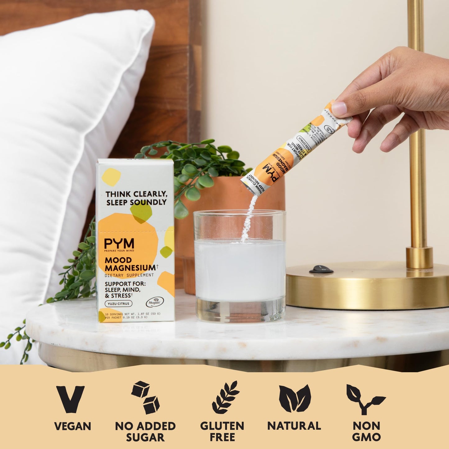 PYM Mood Magnesium Packets (10 Servings) โ Magnesium Glycinate, L-Threonate & Malate for Stress & Mood