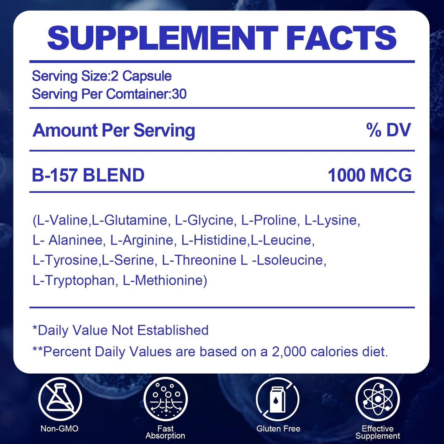 Qaihiei 157 Capsule Supplement โ 60 Count, 1000 mg | Gluten Free & Non-GMO
