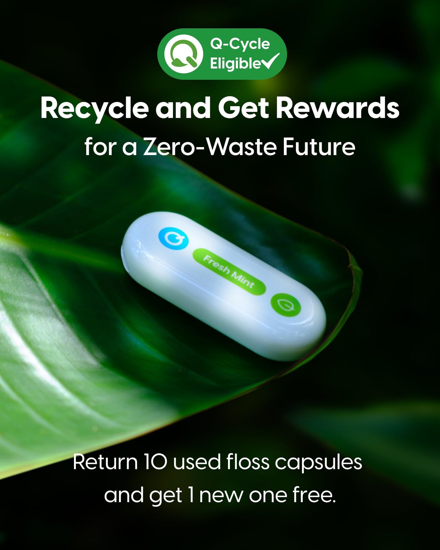 QicoBay Refill Floss Capsule for C1S Flosser โ 90 Uses, PFAS-Free, Zero Waste (Unflavored) 3-Pack