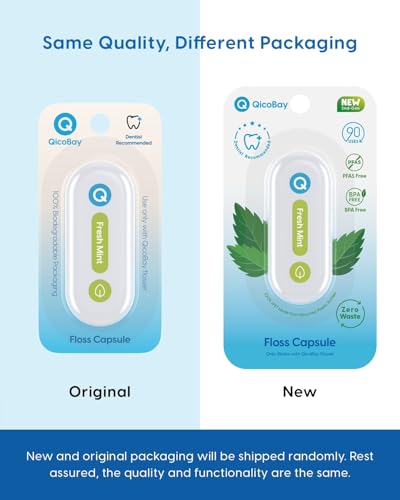 QicoBay Refill Floss Capsule for C1S Flosser โ Fresh Mint, 3-Pack, 90 Uses