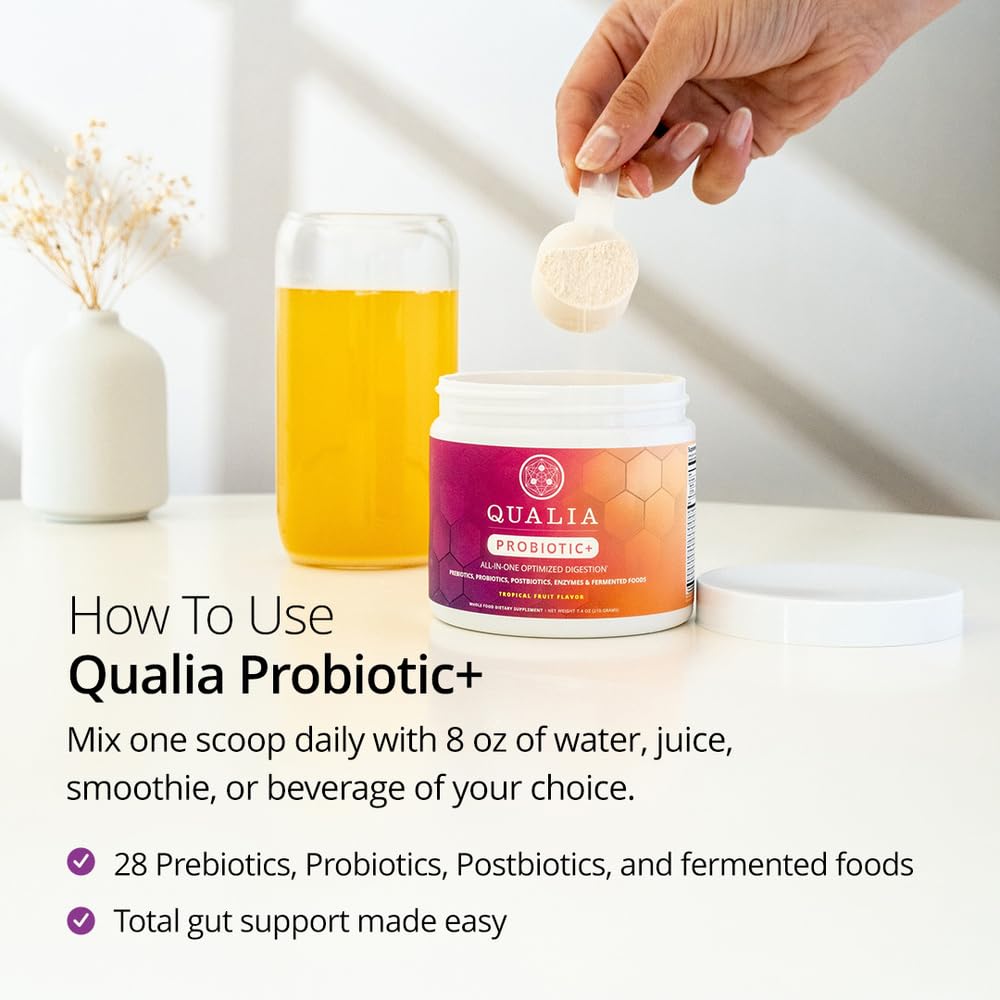 Qualia Probiotic โ 28-Component Synbiotic for Gut Health (1 Month Supply)