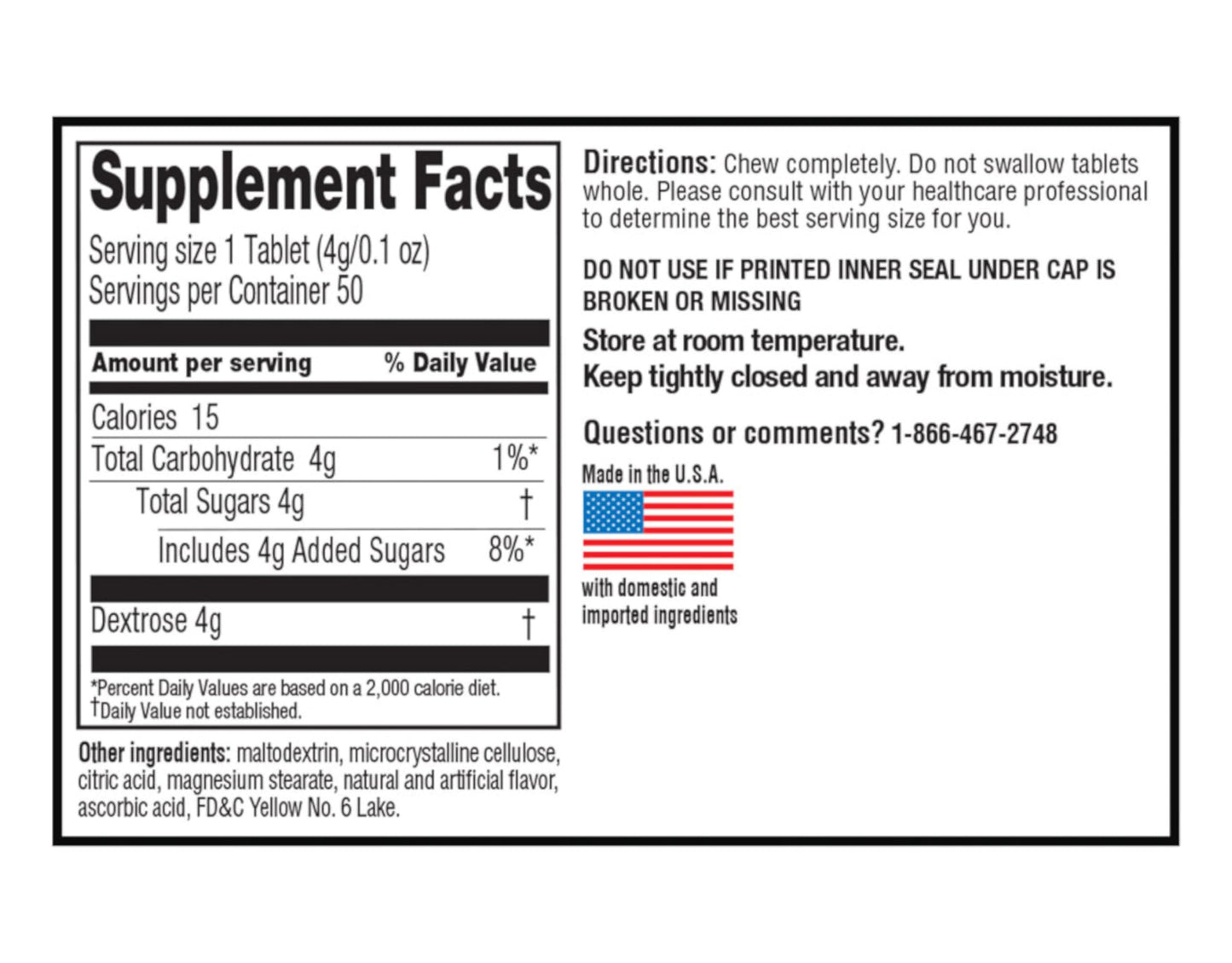 Quality Choice Fast Acting Glucose Tablets โ Orange Flavor, 50 Tablets (Pack of 2)