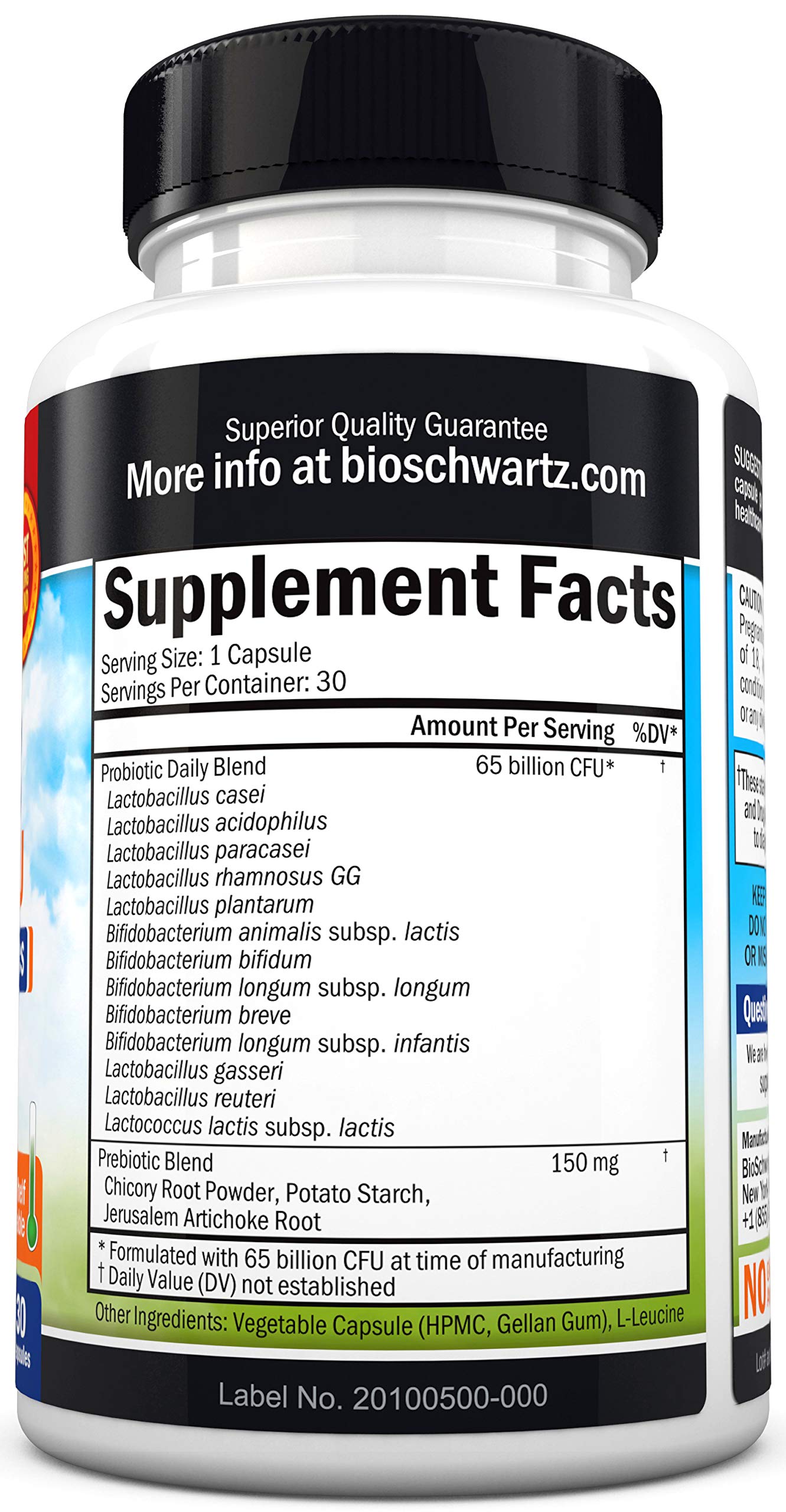 Probiotic 65 Billion with Prebiotic โ Digestive Health Capsules (30ct) | Lactobacillus Acidophilus