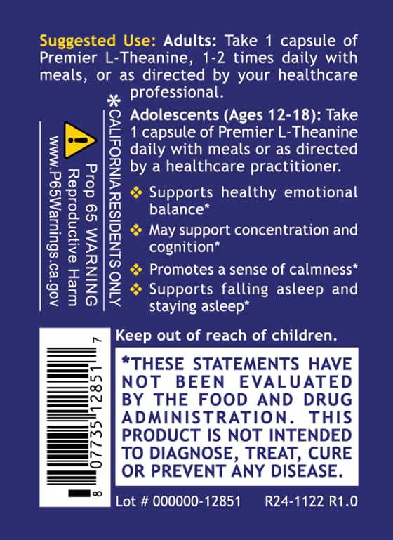 Quantum Nutrition Labs L-Theanine Extra Strength 200mg โ Focus & Relaxation (60 Vegan Capsules)