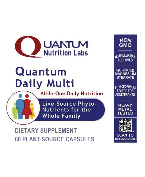 Quantum Nutrition Labs Daily Multivitamin โ 60 Vegetarian Capsules with Cordyceps & Green Tea