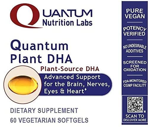 Quantum Nutrition Labs Plant DHA โ Non-GMO Vegan Algae DHA | Omega-3 for Brain & Heart