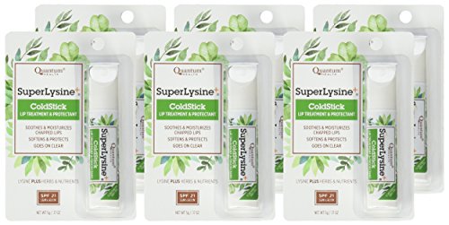 Quantum Research Coldstick, Super Lysine, 0.17 Ounce (Pack of 6) โ SPF-21 Lip Care
