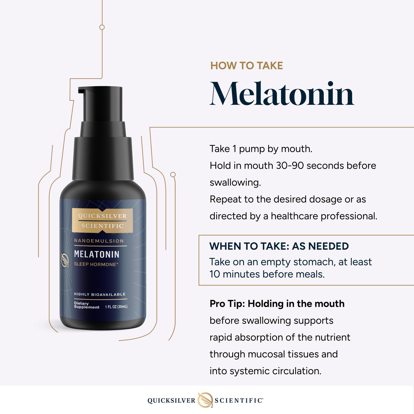 Quicksilver Scientific Liposomal Melatonin 1 mg β Fast-Acting Sleep Support (30 ml)