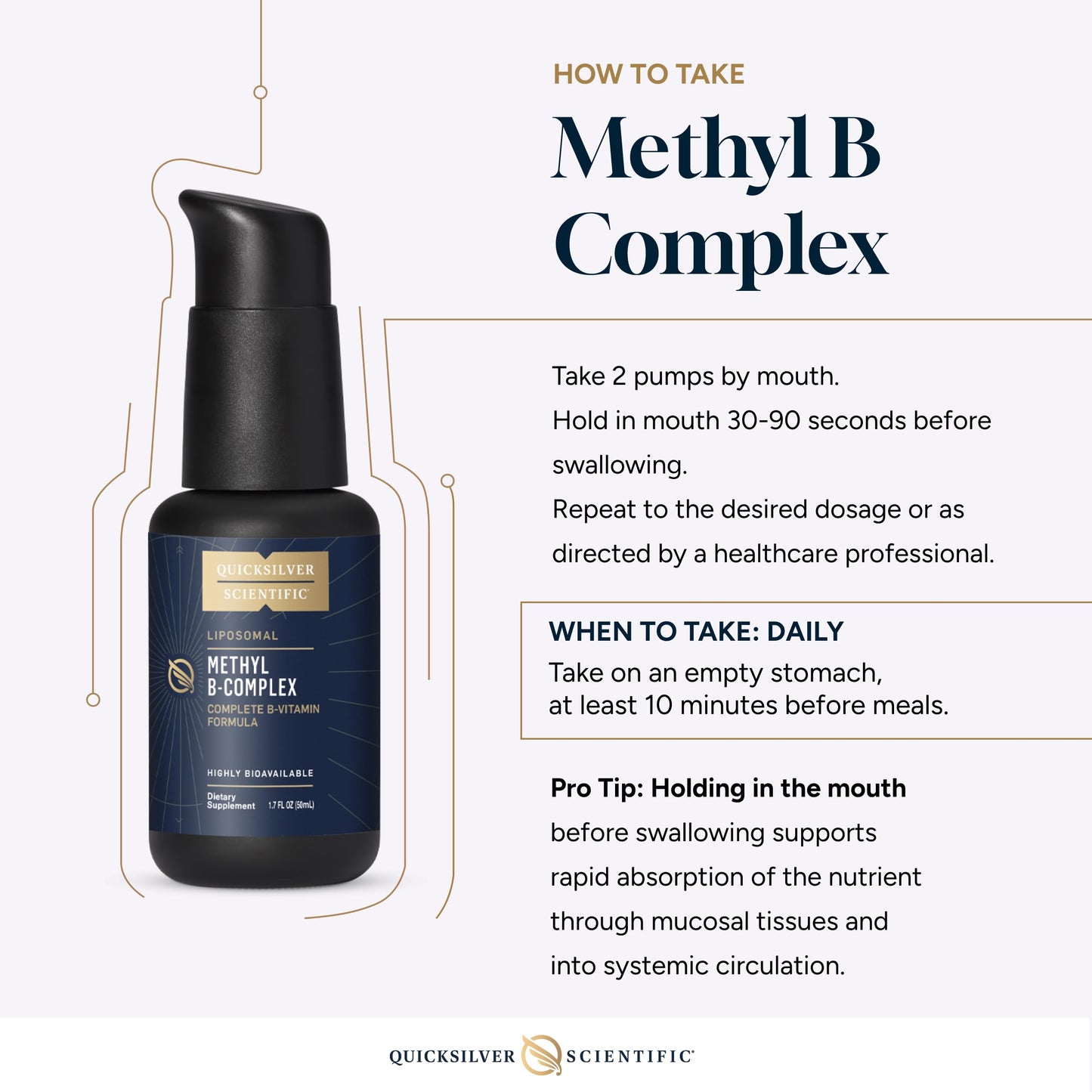 Quicksilver Scientific Methyl B Complex β Liposomal B Vitamin Liquid (50 ml)