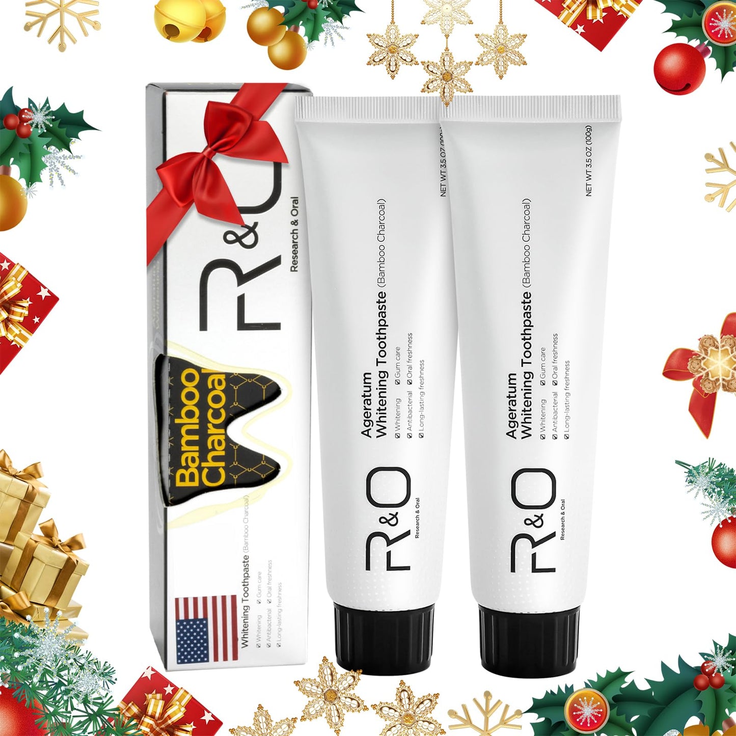 R&O Ageratum Whitening Toothpaste with Bamboo Charcoal - 3.53 oz