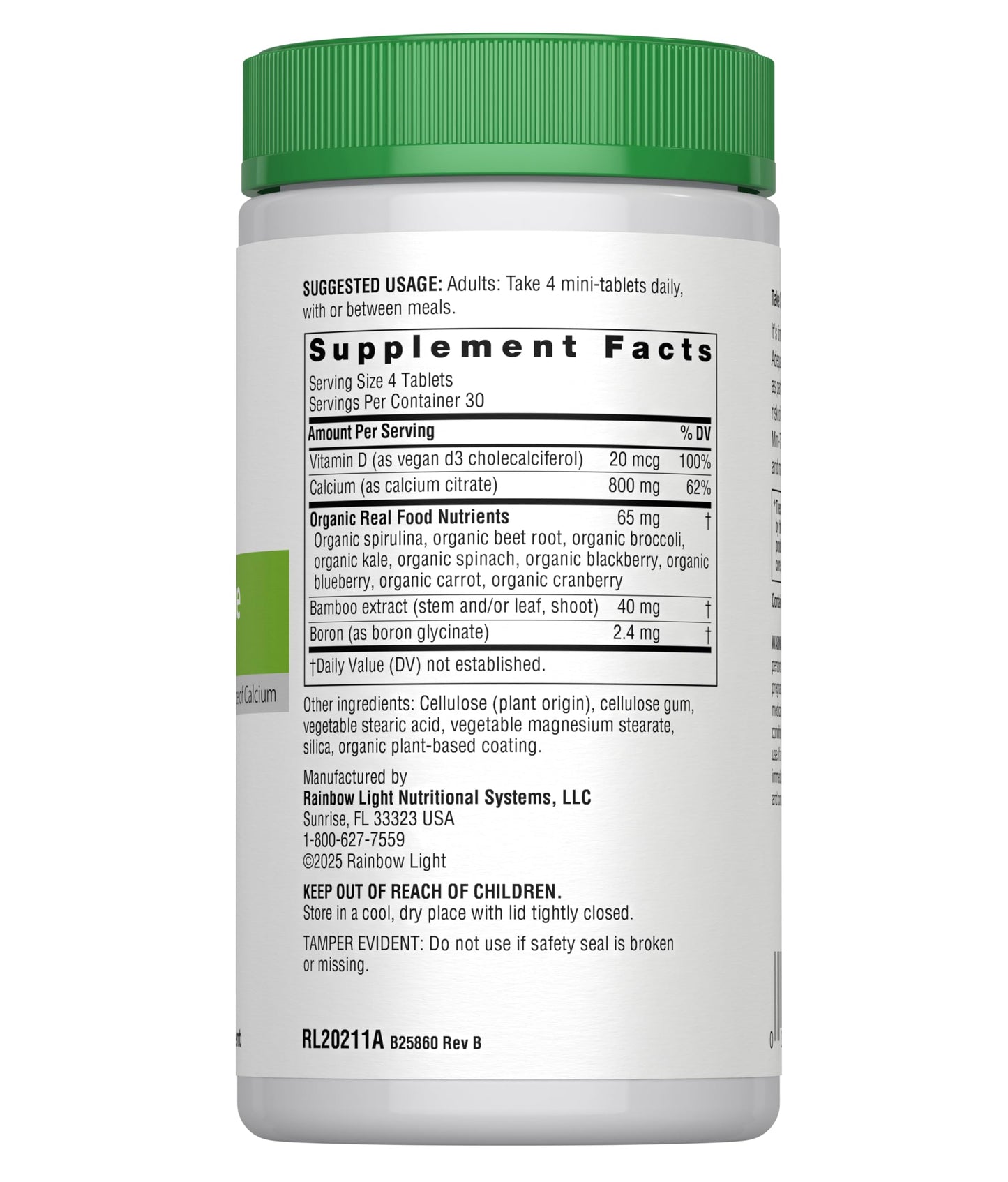 Rainbow Light Calcium Citrate with Vitamin D โ High-Potency Bone Health (120 Count)